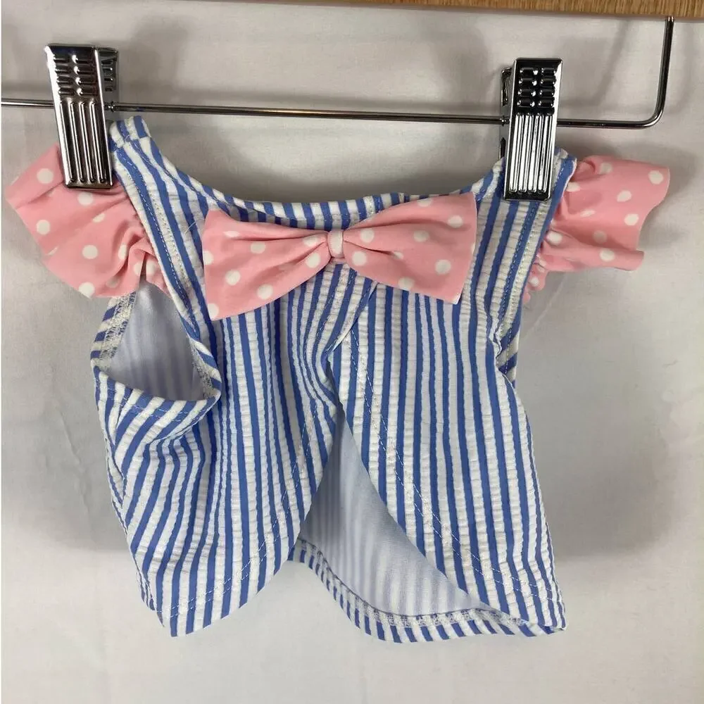Ruffle Butts Striped Girls Swim Top size 3-6month